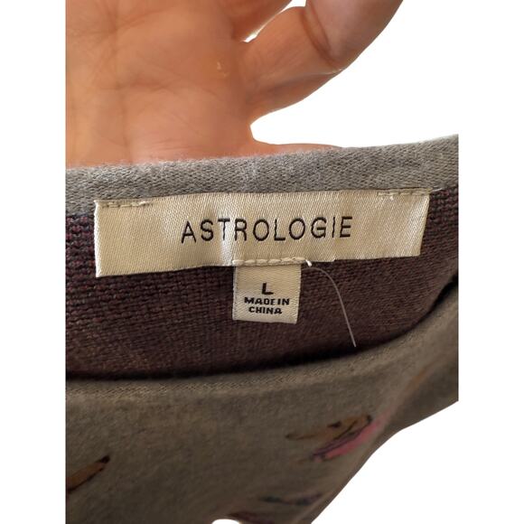 Astrologie Dachshund Puppy Intarsia Knit Sweater Gray SzL - Picture 7 of 7